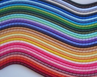 Curl/korker grosgrain ribbon~15 LONG pieces~SOLID COLORS