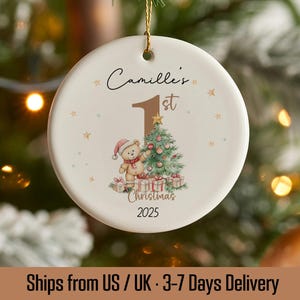 Baby's First Christmas Ornament, Baby 1st Christmas Decoration, Christmas Baubles, Custom Newborn Gifts, Xmas Gifts for Kids, Baby Keepsake