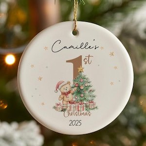 Baby&#39;s First Christmas Ornament, Baby 1st Christmas Decoration, Christmas Baubles, Custom Newborn Gifts, Xmas Gifts for Kids, Baby Keepsake