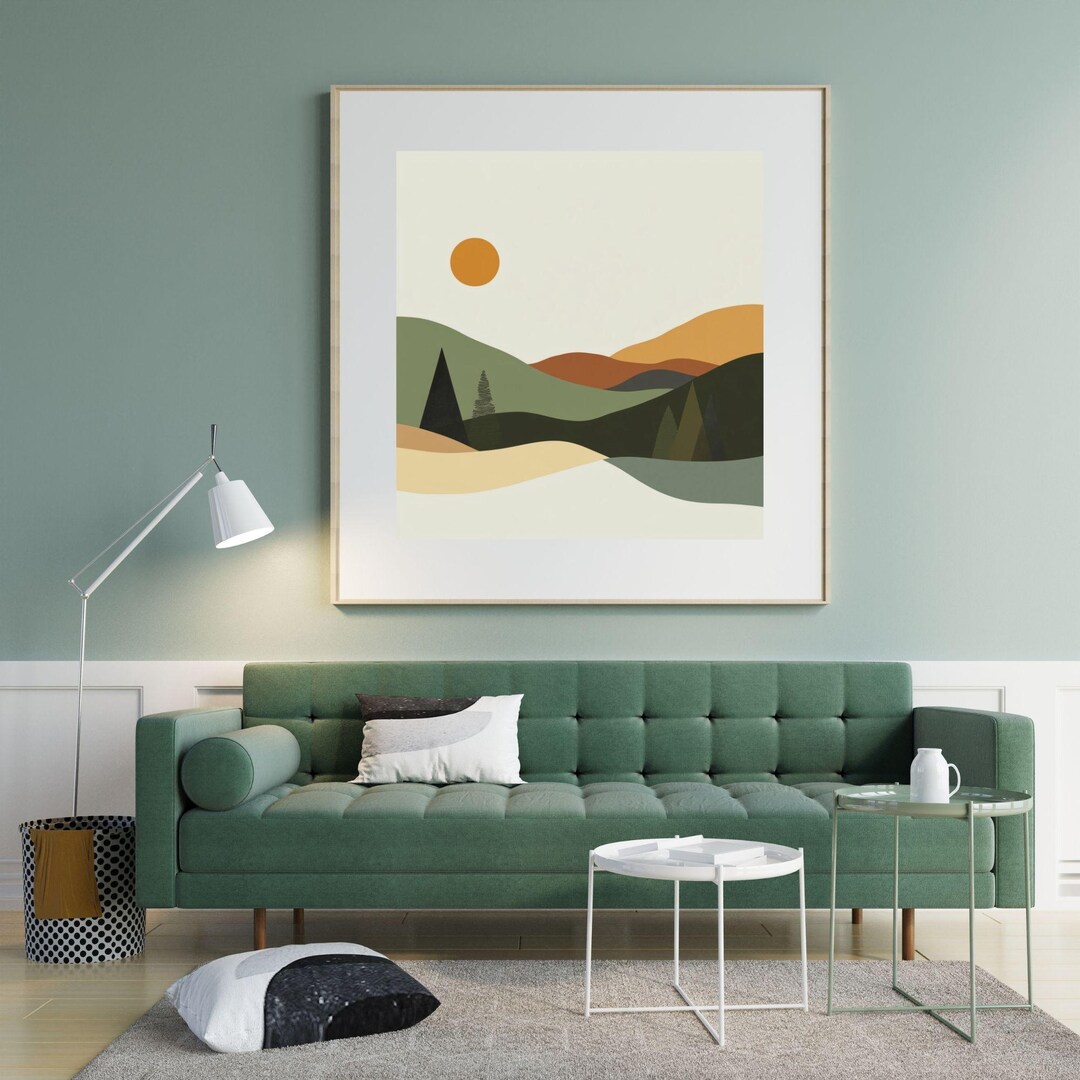 Modern Abstract Printable Art Minimalist Digital Download Landscape ...