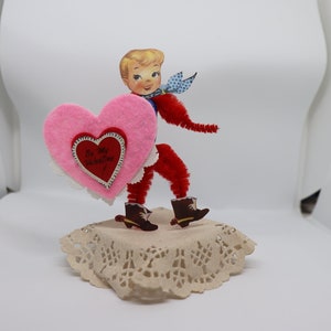 style vintage Bump chenille Valentine Cowboy figure papier de Pâques ornement shabby chic figurine pipe cleaner gâteau décoration décoration cadeau