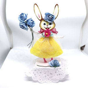 Vintage Stil Bump chenille Frühling Hase Figur Ostern Papier Puppe shabby chic Figur Pfeifenreiniger Kuchen Dekoration Kinderzimmer Deko Geschenk