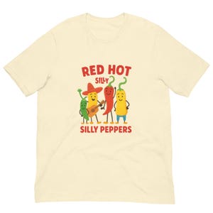 Camiseta divertida de pimientos • Camiseta vegetariana unisex • Camiseta linda de comida de dibujos animados • Regalo de moda para amantes de la comida y las plantas