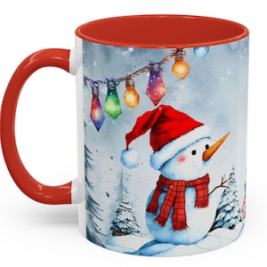 Taza, Muñeco de Nieve Navideño con Cruz Festiva, Taza de Té Navideño, Vaso de Cerámica, Taza de Chocolate Caliente, Taza de Café Navideño, Regalo de Invierno