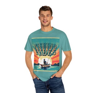 Fishing Vibes Unisex T-Shirt, Perfect Gift for Fishermen, Retro Fishing Tee, Ideal for Outdoor Adventures, Summer Relaxation, Casual Wear
