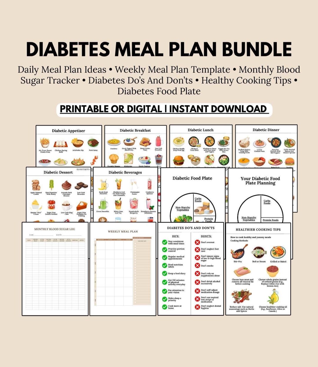 Image showcasing Diabetes Meal Plan, Diabetes Meal Ideas, Diabetes Food List, Diabetic ...