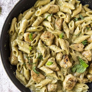 The BEST RECIPE Creamy Chicken Pesto Pasta Recipe Printable | Easy Slow Cooker Dinner | Instant Download Meal | Chicken Meal Prep