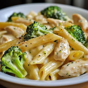 La meilleure recette de penne crémeux au brocoli et au poulet | Dîner facile à la mijoteuse | Repas à téléchargement immédiat | Préparation du repas au poulet