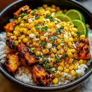 MELHOR RECEITA – Tigela de Arroz com Frango e Milho | Preparação Fácil para o Jantar | Jantar Rápido e Saudável | Receita para Imprimir em PDF | Download Imediato