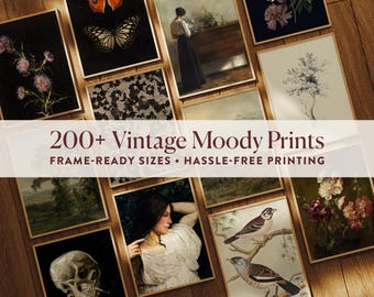 220 Moody Prints Bundle | Vintage Dark Academia Wall Art Printables (Digital Download)