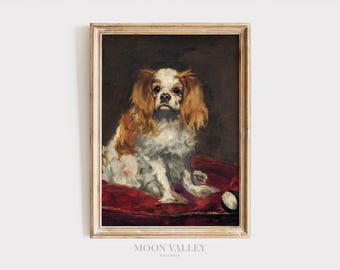 Vintage Cavalier King Charles Spaniel Print | Printable Dog Wall Art (Digital Download)
