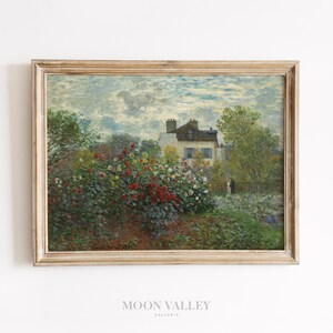 Monet Dahlia Garden Art Print | Impressionist Cottagecore (Digital Download)