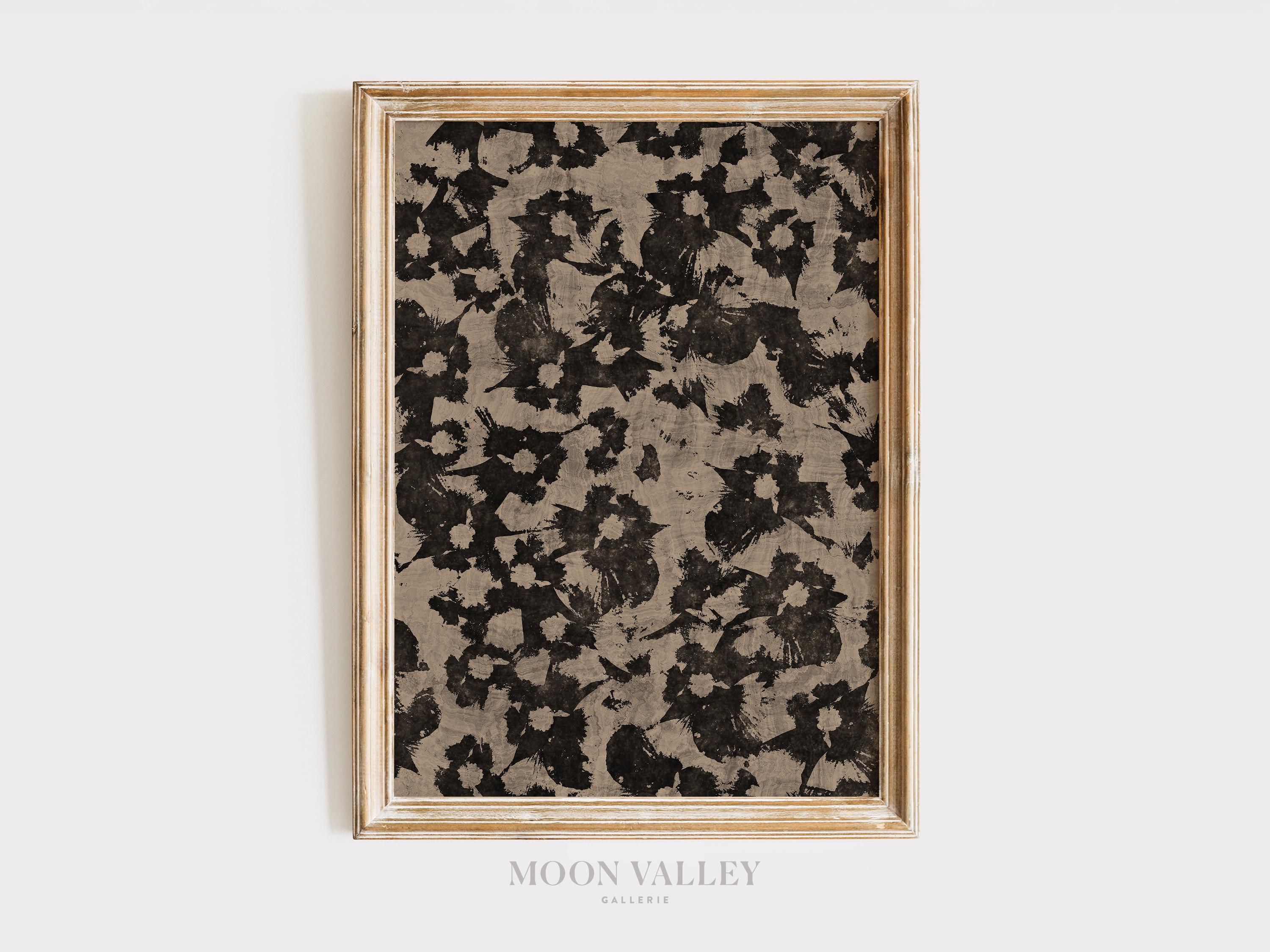 Textured Black and White Painting Flower - Etsy