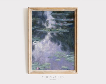 Impresión de Nenúfares de Monet / Arte impresionista de estanques (Descarga digital)