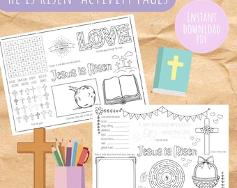 Ha resucitado - Página de actividades cristianas de Pascua - 2 diseños divertidos