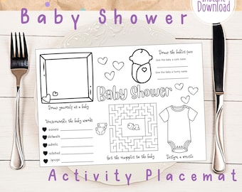 Baby Shower Activity Placemat
