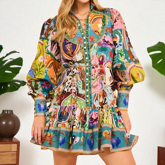 green emerald velvet dress Iridescent Long Sleeve Mini Dress | Ivory | Dresses