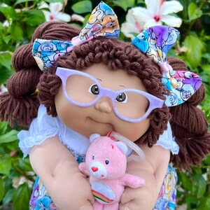 Robe vintage « Mathilda Fritzie » de 1985, taille 8, certificat de naissance, barboteuse personnalisée Care Bear, mini Care Bear