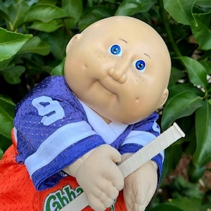 Vintage 1983 Cabbage Patch Kid, "Larry Kaleb", CPK Hockey Uniform & Birth Certificate