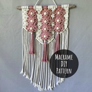 DIY Macrame Pattern PDF Download – Floral Wall Hanging with Beads | Beginner Friendly Tutorial