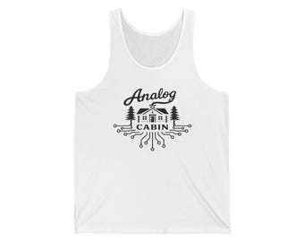 Analog Cabin Tank Top, Festival Music Tank, Electronic x Acoustic Band Merch, Colorado Summer Shirt, Concert Tank