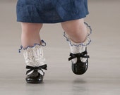 BABY LACE SOCKS with lace trim knit in natural white Baby shower gift Baptism accessory