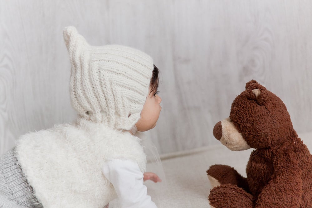 Knit Baby Hat Christening Baptism accessorie Newborn Knitted Etsy