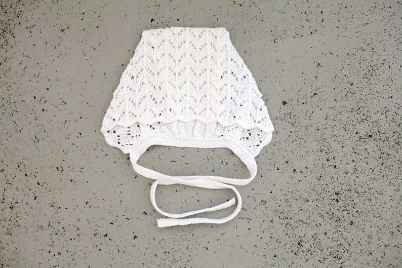 Knit Baby Lace Hat Christening Baptism Accessory Newborn Etsy
