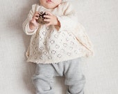 Baby girl clothes Baby girl lace sweater Tunic Baptism clothes Knit sweater  Baby Girls sweater