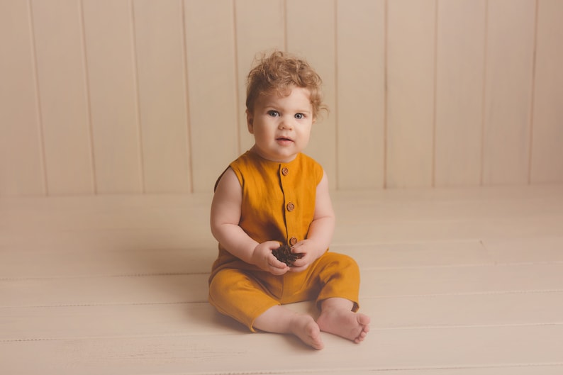 Baby linen romper Linen jumpsuit without sleeves Baby linen clothes Baby jumpsuit Toddler jumpsuit Linen overall Baby comig home outfit