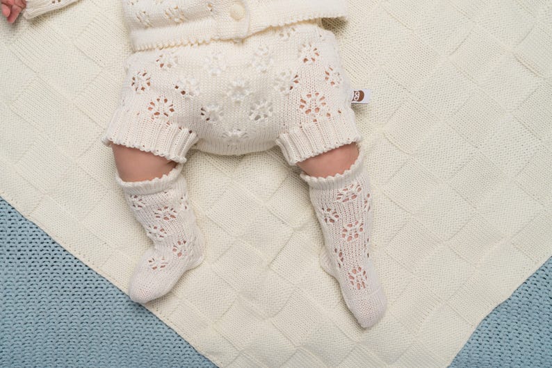 KNIT BABY SOCKS off White Ivory Lace Socks Baby Shower Gift Etsy