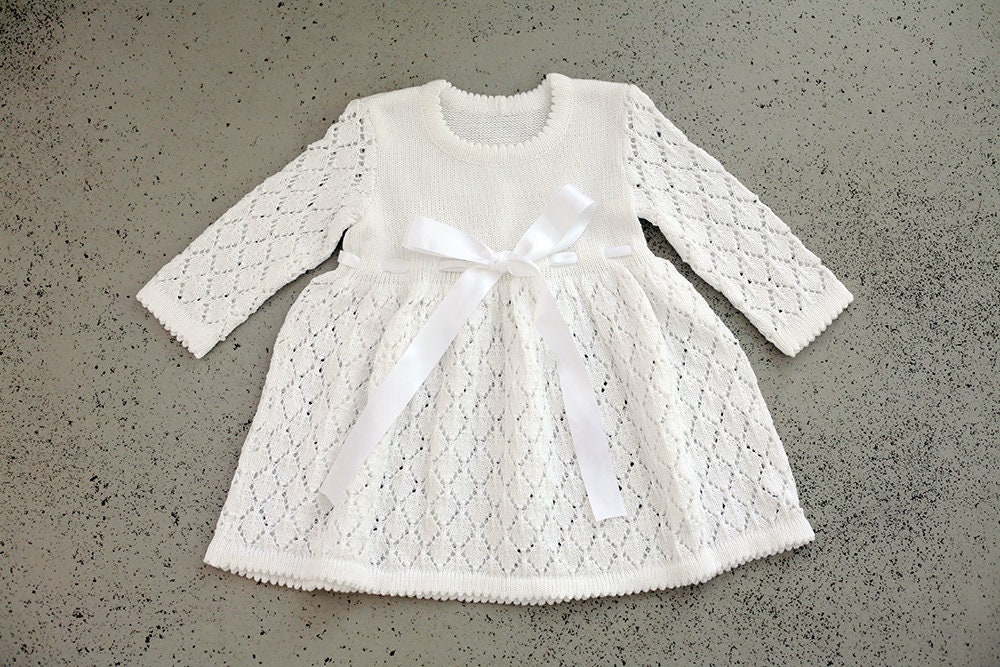 READY TO SHIP Baptism Dress Knit Baby ...