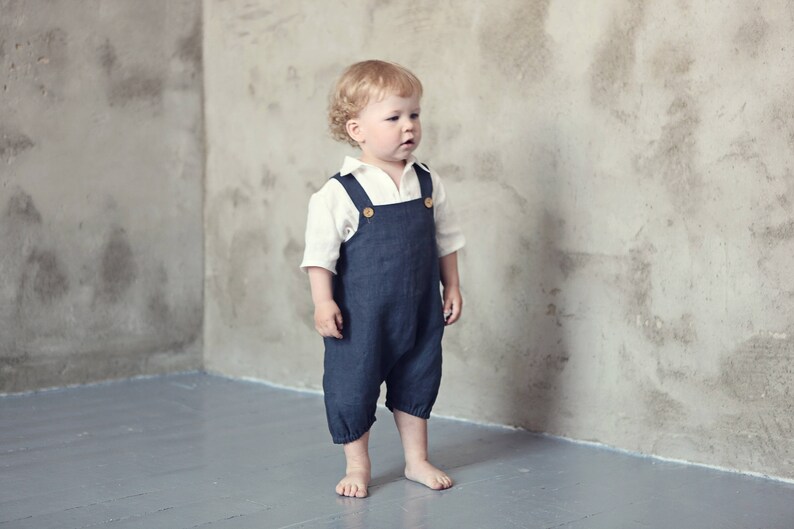 Linen Romper Toddler Romper Harem Shorts With Suspenders Etsy