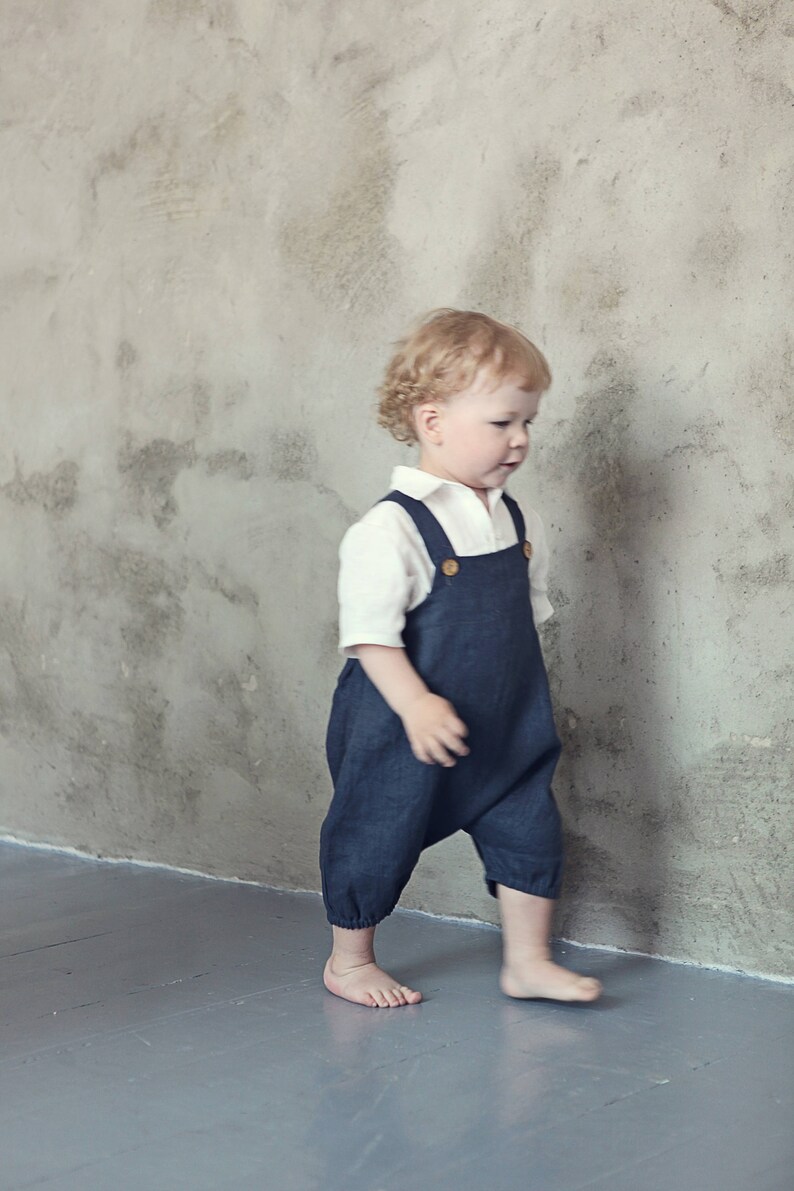Linen Romper Toddler Romper Harem Shorts With Suspenders Etsy