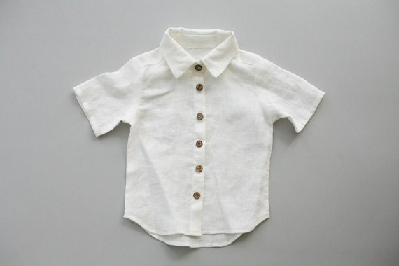 Boys Linen Shirt Formal White Shirt 
