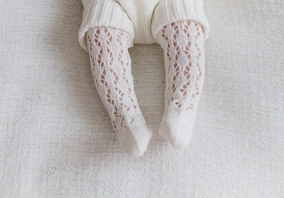 8cm White  Antique Doll socks,100% Cotton,Handknitted 