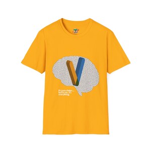 Camiseta unisex inspiradora de Brain Art, regalo motivacional, prenda de mindfulness, camiseta que invita a la reflexión, regalo para estudiantes, top gráfico único