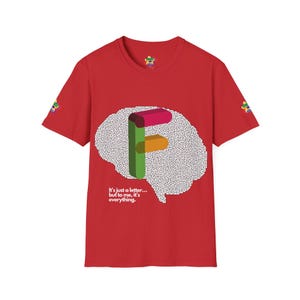 Camiseta com letra F, labirinto mental, design cerebral, camiseta gráfica unissex, presente para amantes de quebra-cabeças, camiseta com citação inspiradora, vestuário de arte exclusivo