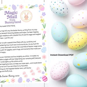Lettera del coniglietto pasquale / Sorpresa del mattino di Pasqua / Biglietto di Pasqua per bambini / Lettera di Pasqua stampabile / Download immediato