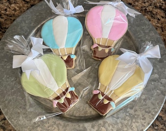 Hand-Decorated Hot Air Balloon Sugar Cookie Set