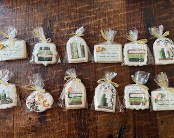 Hand-Decorated Book Themed Sugar Cookies