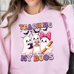 Halloween Teacher Ghost Shirt: Teaching My Boos - Spooky Season Tee