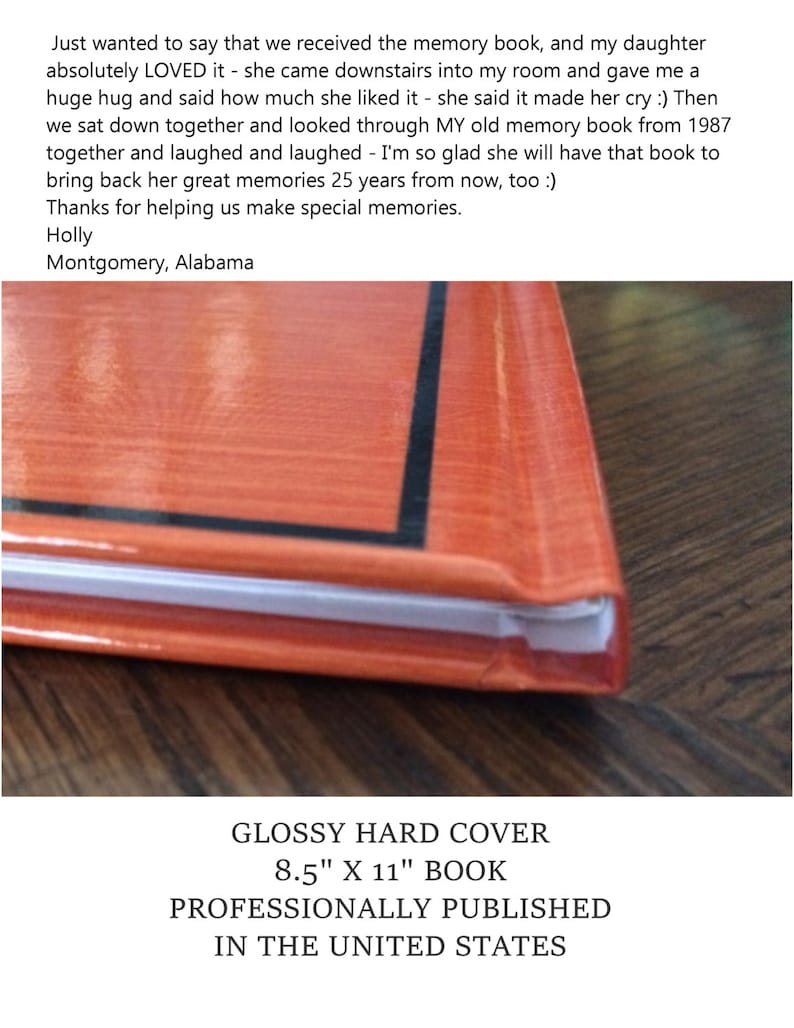 Hardcover Memory Book High School Senior Year Class of Etsy