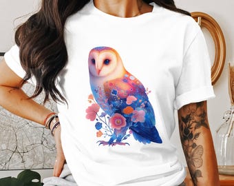 Floral Owl PNG : Boho Bird Clipart pour sublimation (téléchargement numérique)