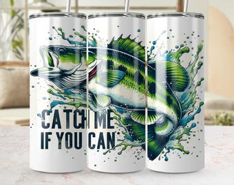 Largemouth Bass Tumbler wrap: 20 oz Seamless Sublimation wrap, 300 DPI, Fishing Design