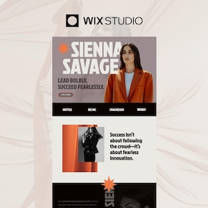 Magnetic Wix Studio Website Template | Business Coach Website template, Wix Website Template, Brand Designer Website Template, Bold Website