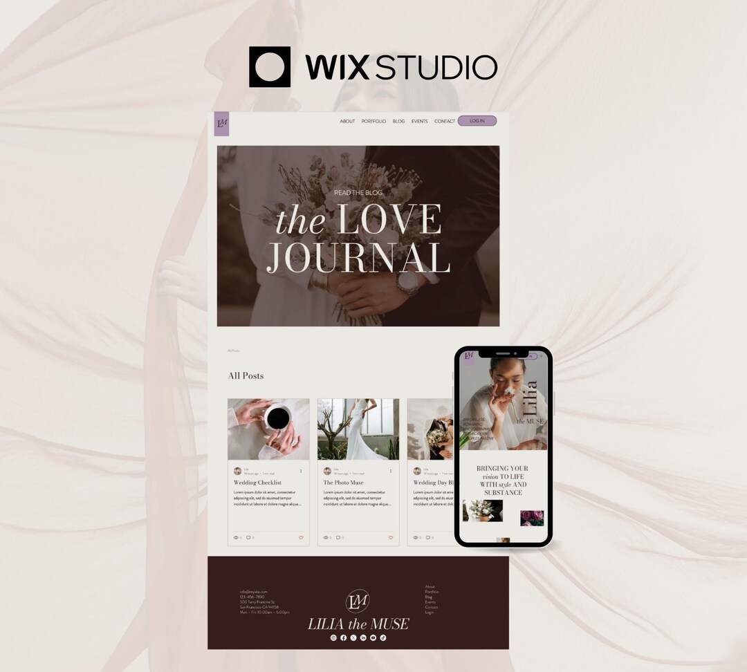 Ethereal Wix Studio Website Template: Wedding Photographer & Creative ...