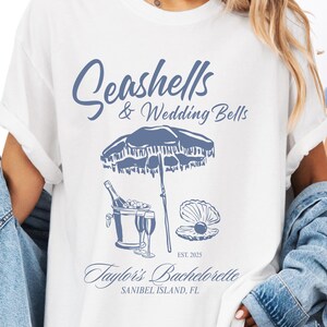 Coastal Bachelorette Party Tee: Seashells & Wedding Bells - Comfort Colors