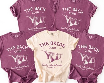 The Bach Club Shirt, The Bride Club Tee, Custom Bachelorette Party Shirts, Personalized Name Location Bach Gift, Matching Bridal Party Set