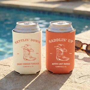 Custom last rodeo can coolers for bride and bridesmaids cowgirl bachelorette party favors